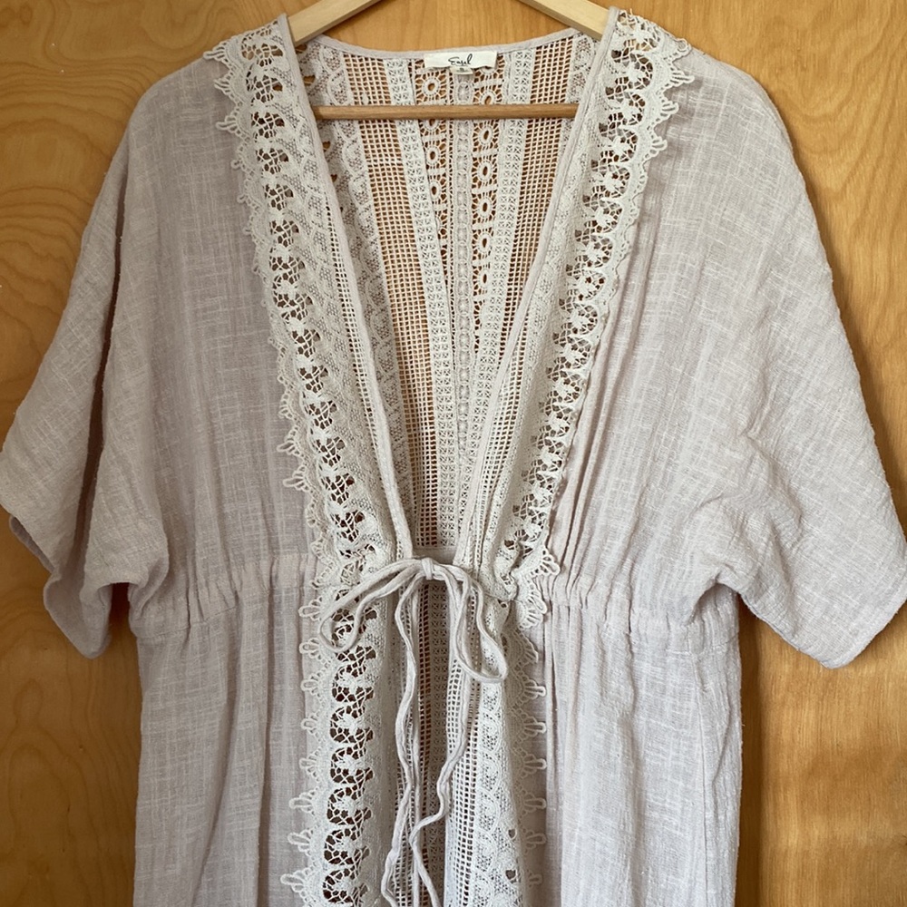 Easel Lace Kimono Beach Cover up/Summer Cardigan Size Small - Picture 2 of 8